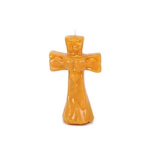 orange small cross figure image candle (success, communication, road opener, abre camino, spells, spellwork & ritual magic)