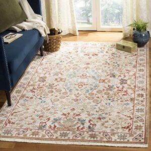 safavieh kashan collection 9′ x 12′ ivory / ivory ksn301c traditional oriental non-shedding living room bedroom dining home office area rug