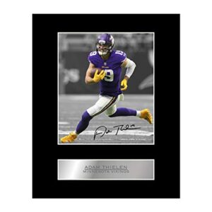 adam thielen print signed mounted photo display #05 printed autograph gift picture print