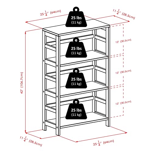 Winsome Torino 4-PC Set Shelf w Fabric Baskets Storage and Organization, Espresso/Black