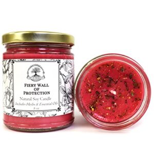 fiery wall of protection 9 oz soy candle | protection & negative energy rituals | hoodoo wiccan pagan voodoo
