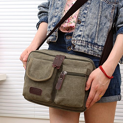 Collsants Small Vintage Canvas Crossbody Purse Travel Shoulder Bags Messenger Satchel Bag