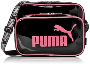 puma(プーマ) puma j20072 horizontal enamel mini shoulder bag, black pink