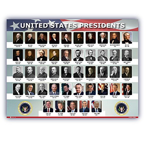 USA Presidents of the united states Of America poster NEW chart LAMINATED Classroom Landscape school wall decoration learning history flag metal (15x20)