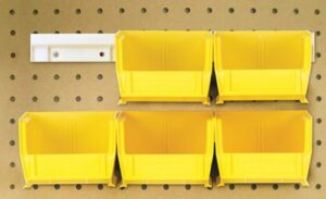 quantum hns220yl hanging rail system, 7-3/8-inch long by 4-1/8-inch wide by 3-inch high, yellow, set of 6 bins and 2 rails