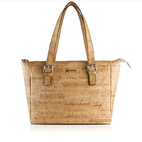 Corkor Cork Purse Vegan Handbag for Women | Cruelty Free Satchel Non Leather | Roomy Bag Rustic