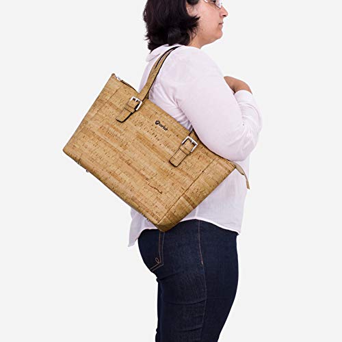 Corkor Cork Purse Vegan Handbag for Women | Cruelty Free Satchel Non Leather | Roomy Bag Rustic