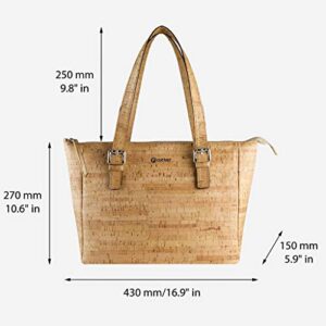 Corkor Cork Purse Vegan Handbag for Women | Cruelty Free Satchel Non Leather | Roomy Bag Rustic