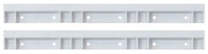 quantum hns006 12-inch wide hanging plastic rail for hang-n-stack series bins, white, 2-pack