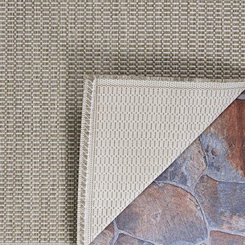 Couristan Recife Saddle Stitch Indoor/Outdoor Area Rug Champagne/Taupe, 2' x 3'7"