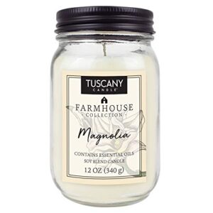 tuscany candle farmhouse 12 oz magnolia jar candle