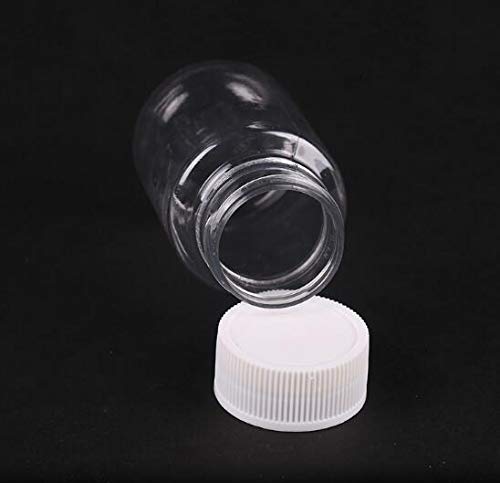 12PCS 100ML 3.4OZ Transparent Empty Plastic Bottles with White Screw Cap Holder Storage Box Refillable Portable Durable Container Jar Pot for Travel Daily Life