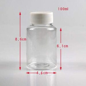 12PCS 100ML 3.4OZ Transparent Empty Plastic Bottles with White Screw Cap Holder Storage Box Refillable Portable Durable Container Jar Pot for Travel Daily Life