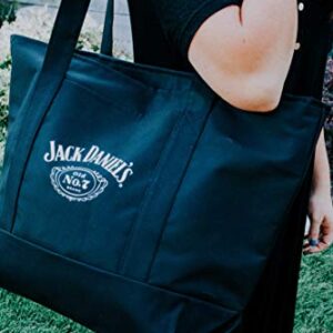 Jack Daniel's Classic Boat Tote – Box Stitched Logo on Front – 25.5” Long Handles – Large Outside Pocket with Zippered Inner Pocket