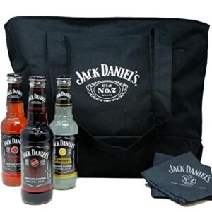 Jack Daniel's Classic Boat Tote – Box Stitched Logo on Front – 25.5” Long Handles – Large Outside Pocket with Zippered Inner Pocket