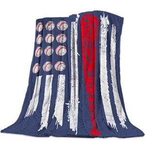super soft cozy throw blanket twin size 3d printed lightweight polyester blankets independence day abstract baseball flannel blanket for men women kids all seasons 39×49 inch