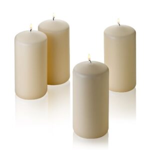 light in the dark french vanilla pillar scented candles 6″ tall x 3″ wide set of 4