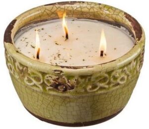 swan creek 17 ounce, 50 hours “citrus and sage” candle in round pottery
