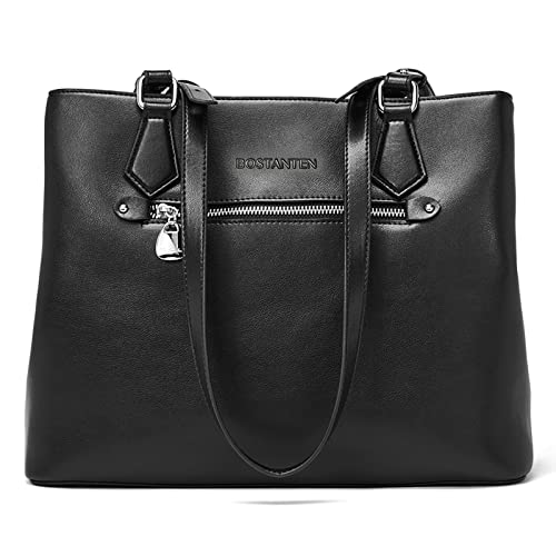 BOSTANTEN Women Handbag Genuine Leather Shoulder Bags Soft Designer Top Handle Purses Black