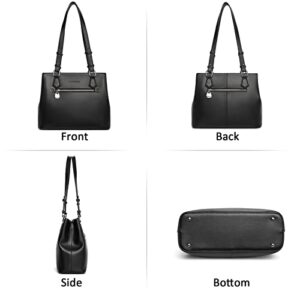 BOSTANTEN Women Handbag Genuine Leather Shoulder Bags Soft Designer Top Handle Purses Black