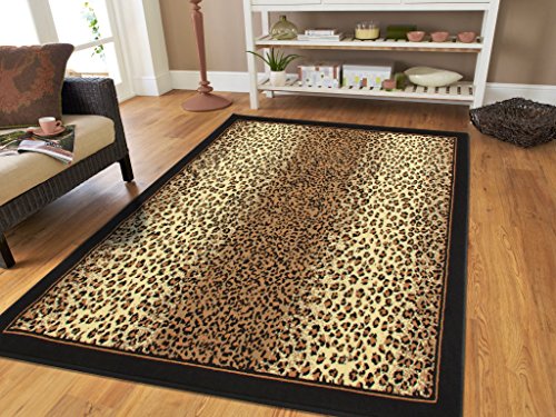 Large 8x11 Cheetah Rug Animal Print Rectangle Leopard Rugs Contemporary 8x10 Rugs for Living Room Modern Animal Rugs (Large 8'x11' Rug)