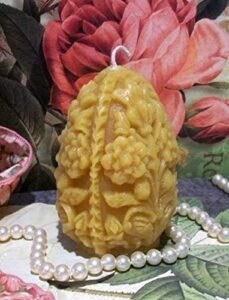 beeswax flower carved egg candle
