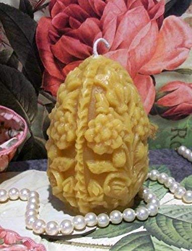 Beeswax Flower Carved Egg Candle