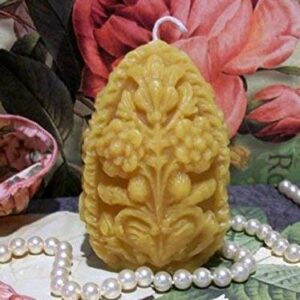 Beeswax Flower Carved Egg Candle