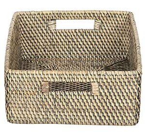 Kouboo 1060122 Laguna Rattan Shelf & Organizing Basket, Gray-Brown