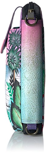 Anna by Anuschka Women's Hand-Painted Genuine Leather Smartphone Case & Wallet - Tropical Flamingos