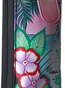 Anna by Anuschka Women's Hand-Painted Genuine Leather Smartphone Case & Wallet - Tropical Flamingos