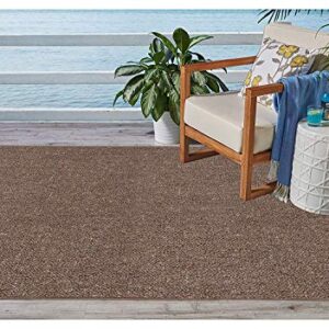 Ambiant Broadway Collection Solid Color Indoor Outdoor Area Rugs Brown - 4' x 6'
