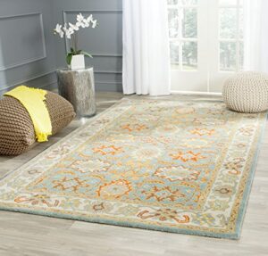 safavieh heritage collection 8’3″ x 11′ light blue/ivory hg734a handmade traditional oriental premium wool area rug