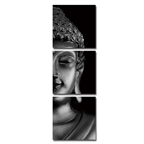 RIHE Modern 3 Pcs 12x12inch Giclee Canvas Prints buddha Pictures Paintings on Canvas Wall Art Zen Decor Ready to Hang for Bedroom Home Office Decorations (D)