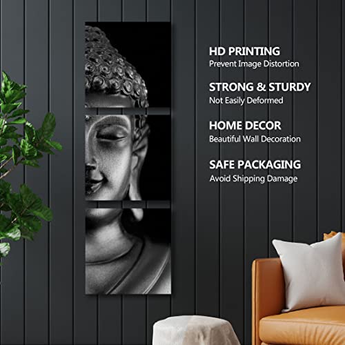 RIHE Modern 3 Pcs 12x12inch Giclee Canvas Prints buddha Pictures Paintings on Canvas Wall Art Zen Decor Ready to Hang for Bedroom Home Office Decorations (D)