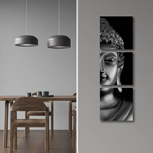 RIHE Modern 3 Pcs 12x12inch Giclee Canvas Prints buddha Pictures Paintings on Canvas Wall Art Zen Decor Ready to Hang for Bedroom Home Office Decorations (D)