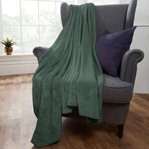 Brentfords Super Ultra Soft Fleece Blanket Large Warm Throw Over Bed Sofa, Emerald Green - 50" x 60"