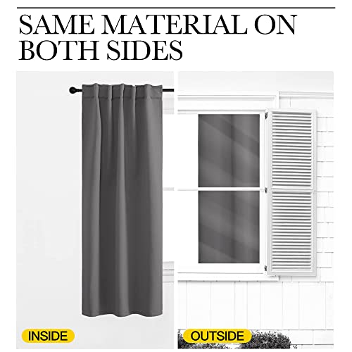 NICETOWN Light Reducing Curtain Panels Window Draperies - (Grey Color) 52x84 inch, 2 Pieces, Insulating Room Darkening Drapes for Bedroom