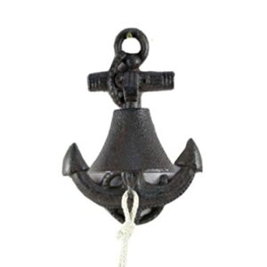 Cast Iron Wall Mounted Anchor Bell 8 Inch - Captains Bell - Rustic Wall Art