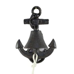 Cast Iron Wall Mounted Anchor Bell 8 Inch - Captains Bell - Rustic Wall Art