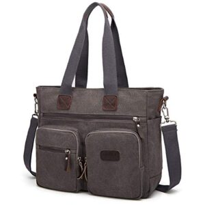 tolfe women top handle satchel handbags shoulder bag messenger tote bag purse crossbody bag (double handles with 9.8″ drop, new-grey1)