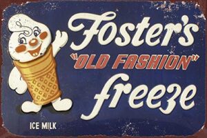 huoniu new tin fosrters old fashion freeze vintage look aluminum metal sign 8×12 inches, colour
