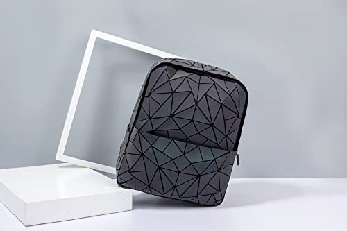 Women Geometric Luminous Backpack Fashion Bags Lingge Flash Travel School College Rucksack NO.5L