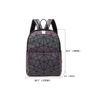Women Geometric Luminous Backpack Fashion Bags Lingge Flash Travel School College Rucksack NO.5L