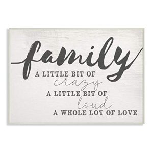 stupell industries family crazy loud love inspirational word design wall plaque, multi-color