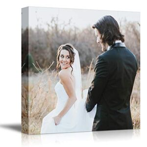 SIGNFORD 24"x24" Custom Canvas Prints, Travel Personalized Poster Wall Art with Your Photos Wood Frame