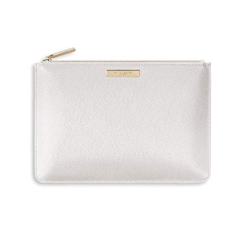 KATIE LOXTON Maid of Honor Women's Vegan Leather Clutch Secret Perfect Pouch Pearlescent White