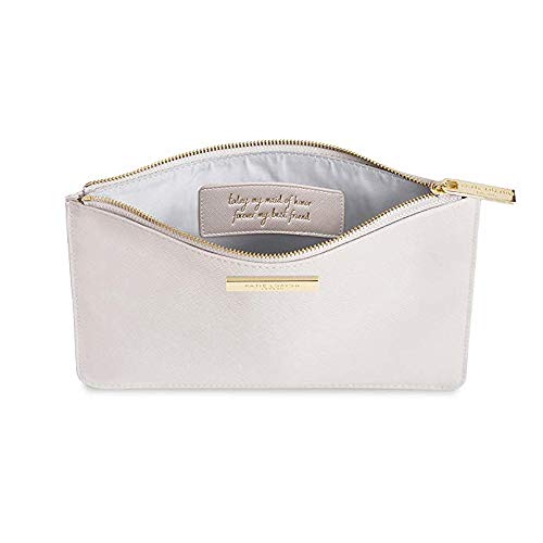 KATIE LOXTON Maid of Honor Women's Vegan Leather Clutch Secret Perfect Pouch Pearlescent White