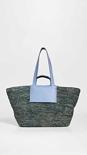 Proenza Schouler White Label Women's XL Morris Raffia Tote, Dove Grey, One Size