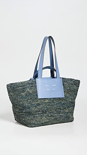 Proenza Schouler White Label Women's XL Morris Raffia Tote, Dove Grey, One Size